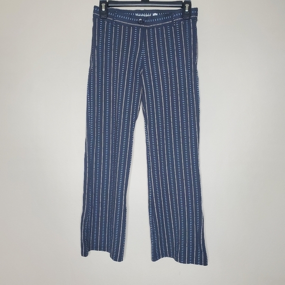 Betabrand Navy Blue Striped Bootcut Flared Ponte Career Yoga Trouser Dress Pants - Picture 3 of 9